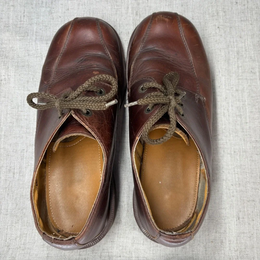 Vintage Dr Martens Oxford Brown Leather 3 Eye Made In England RARE Men Size 10